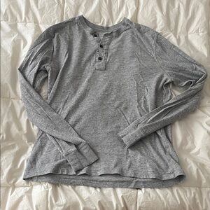 J. Crew Gray Long Sleeve Henley Shirt